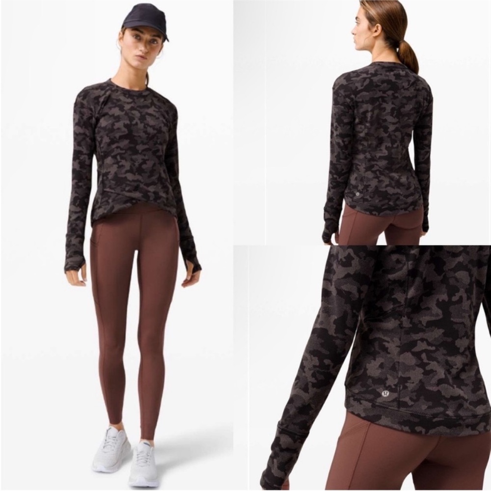 Lululemon Close to Crossing Long Sleeve Women’s Size 8 Black Camo
